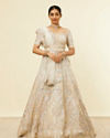 Dark Cream Bel Buti Patterned Bridal Lehenga
